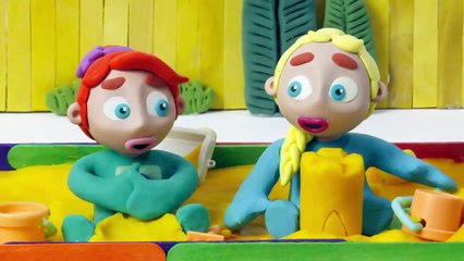 The Children Bury Frozen Elsa in the Sandpit  Frozen Play Doh Cartoon Stop Motion-uUIvUqLe8cY