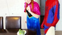Spiderman vs Frozen Elsa & Anna! Elsa Makes LOLLIPOPS! Real Life Fun Superhero Movie | Superheroes |