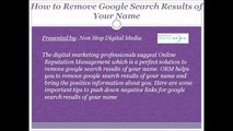 How to Remove Google Search Results of Your Name