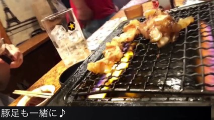 女一人焼肉 ホルモン、豚足、ハイボールメガジョッキ９０円 大阪天満肉五郎にて