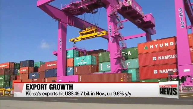 S. Korean economy grows 1.5% in Q3, and exports US $49.7 billion in Nov.