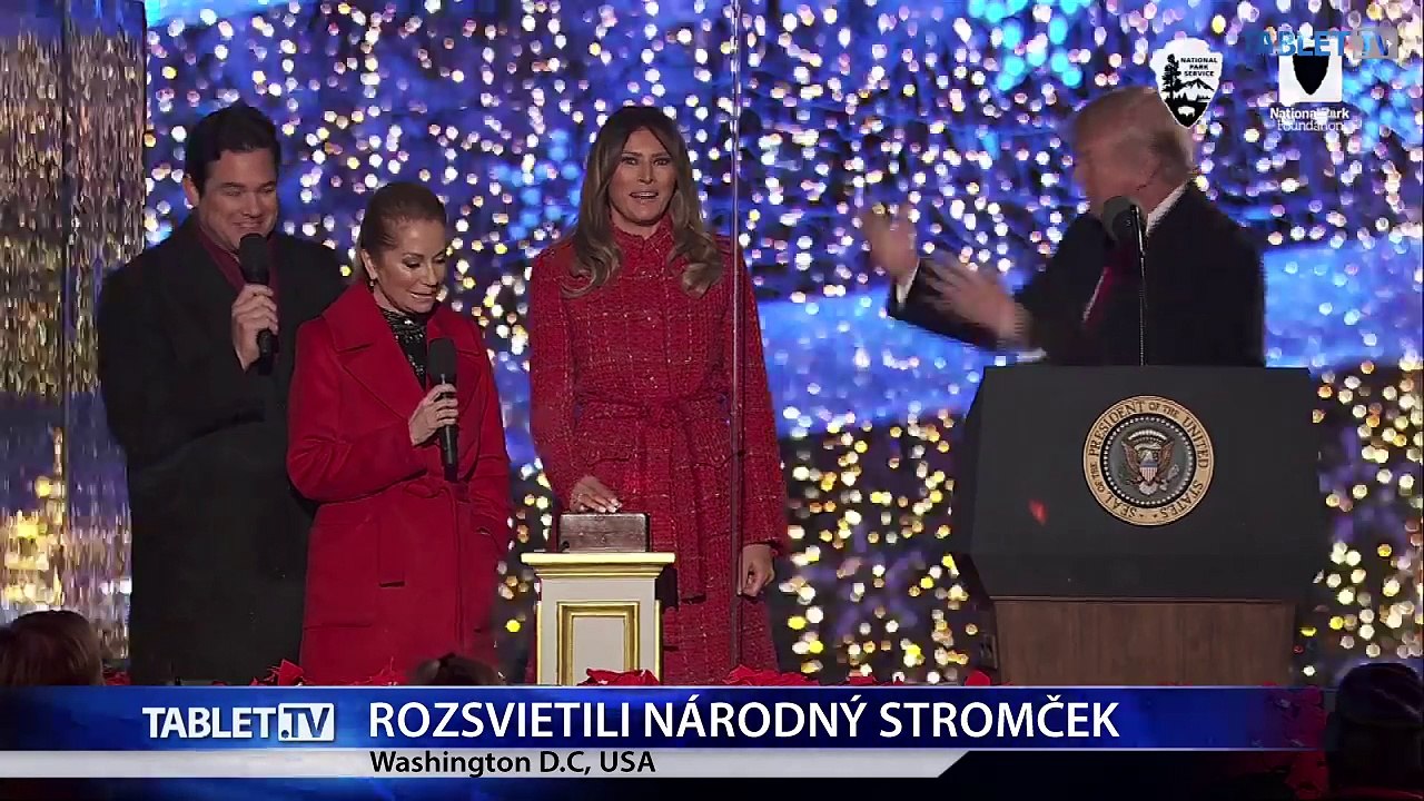 Prezident Trump prvýkrát rozsvietil národný vianočný strom