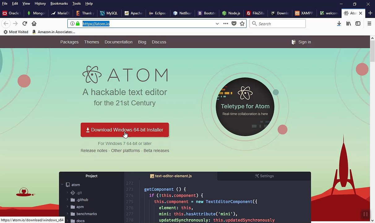 How to Download & Install ATOM 1.22.1 (64-bit) in Windows 10 Fall Creator Update
