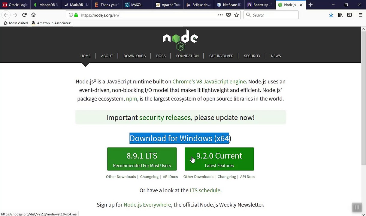 How to Download & Install NODEJS 9.2.0 (64-bit) in Windows 10 Fall Creator Update