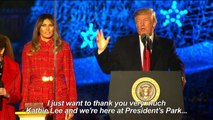Trump, Melania lead lighting of White House Christmas tree