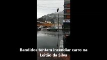 Bandidos tentam colocar fogo em carros na Leitão da Silva