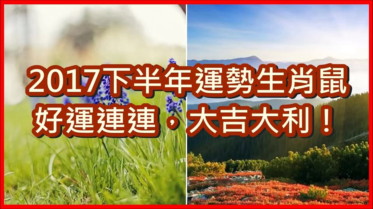 2017下半年運勢生肖鼠——好運連連，大吉大利！