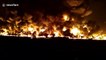 Huge fire breaks out at warehouse park in China