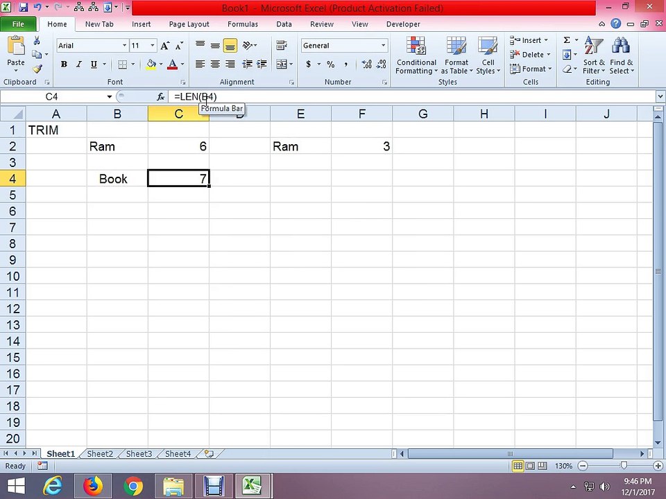 Trim Function In Excel