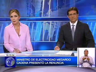 Ministro de Electricidad presentó renuncia