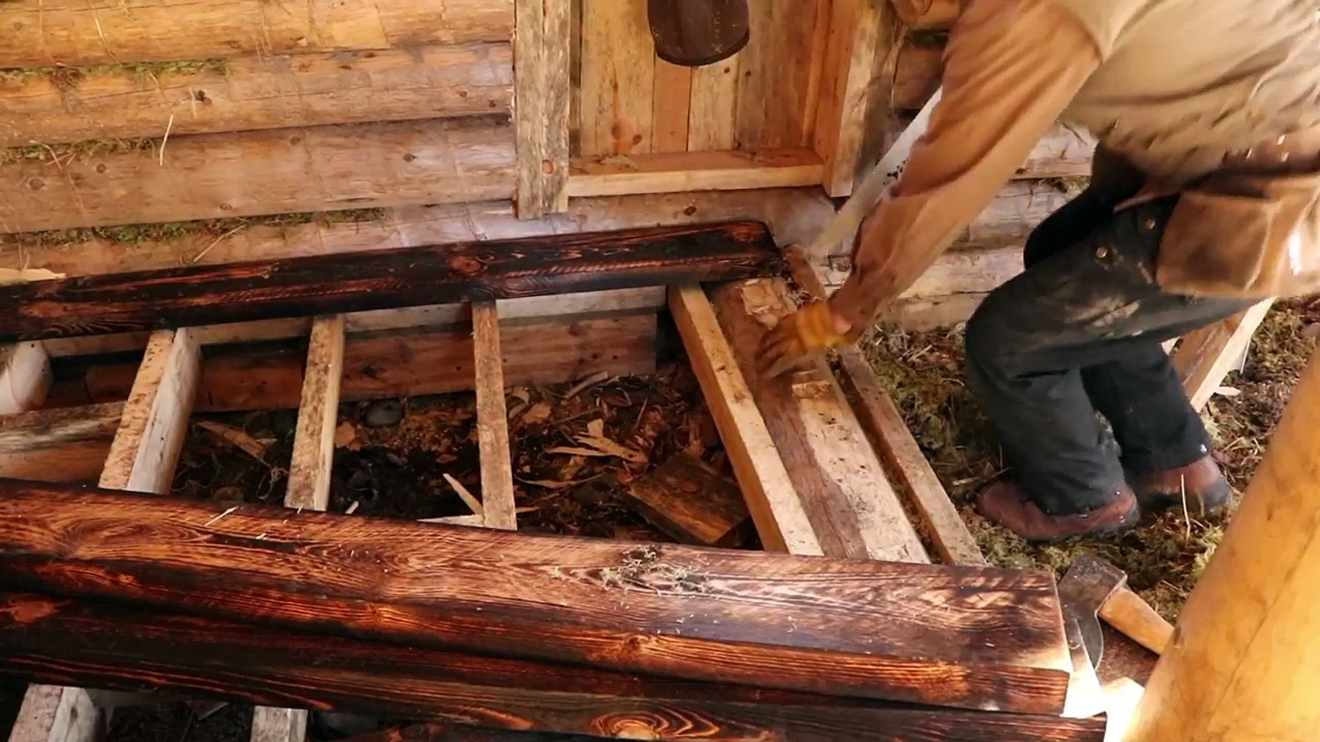Building A Rustic Log Cabin Wood Plank Flooring And The Cost Of