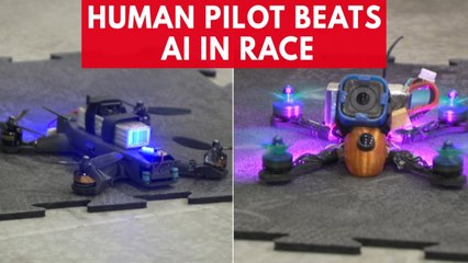 Human pilot beats AI drone in race