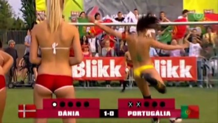 Bikini penalties Denmark vs Portugal  ركلات ترجيح حمااااااسية بالبكيني بين بنات الدنمارك والبرتغال