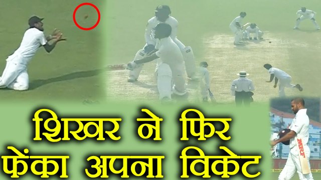 India Vs Sri Lanka 3rd Test : Shikhar Dhawan again throws his Wicket, OUT for 23 | वनइंडिया हिंदी