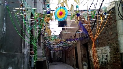 Street Decoration At 12 Rabi ul Awal Sialkot 2017