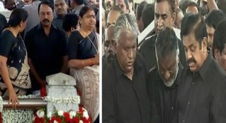 பேரணியாக வந்து அஞ்சலி செலுத்திய ஈபிஎஸ், ஓபிஎஸ்...வீடியோ