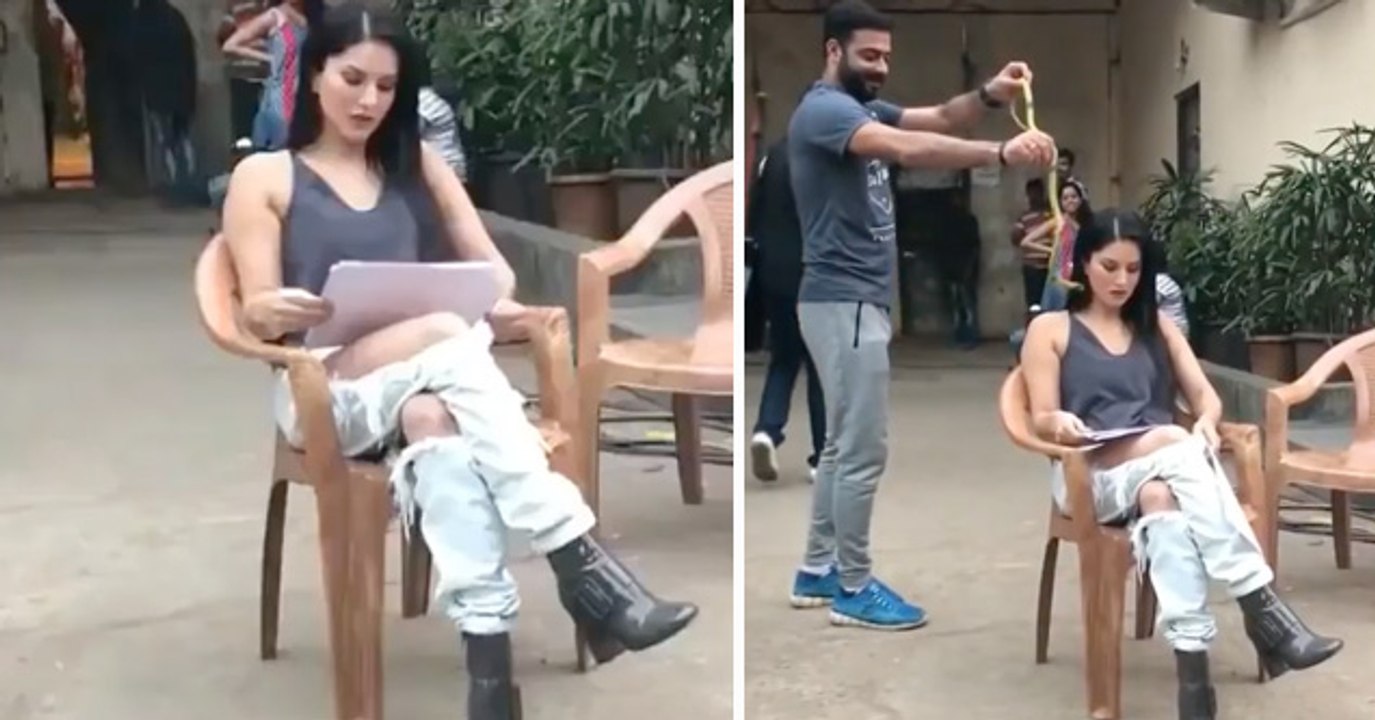 Actress Sunny Leone Gets Pranked By A Snake