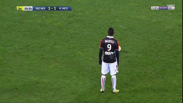 Super Mario Balotelli Lucky Free Kick Deflected Goal vs Metz (2-1)