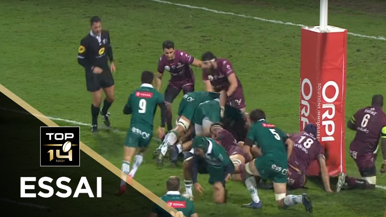 TOP 14 - Essai Thibault DAUBAGNA (SP) - Pau - Bordeaux-Bègles - J12 - Saison 2017/2018
