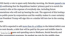 NYT Editorial Board Calls The GOP Tax Bill A 'Historic Tax Heist'