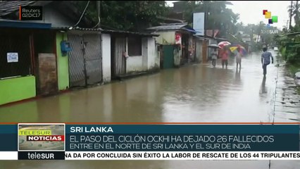 Ciclón Ockhi deja 26 muertos en Sri Lanka