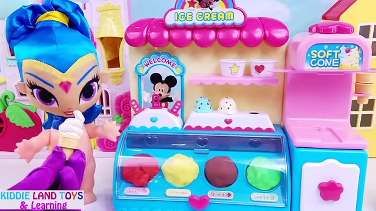 PJ Masks Paw Patrol Shine Baby Dolls at Mickey Mouse Ice Cream Stand Smoothies Learn Colors Playdoh