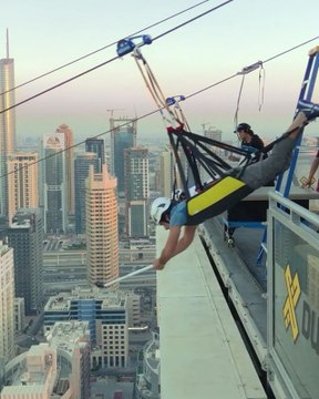 Dubai Crown Prince Shares Footage of Himself on Zipline Above Marina