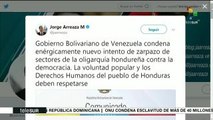 Arreaza se manifiesta contra estado de excepción en Honduras