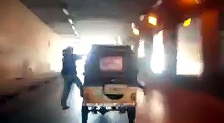 Karachi girls doing stunts on Rikshaw