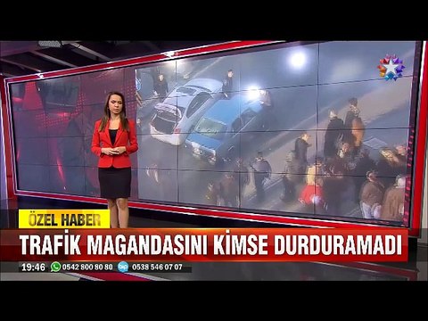Ankara Mamak'ta aracına çarpan otomobili zincirli sopa ile hurdaya çevirdi