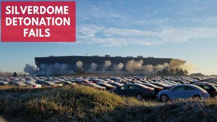 Watch the moment botched detonation of Silverdome leaves stadium still standing