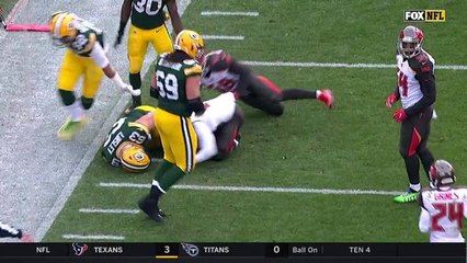 Justin Evans picks off Brett Hundley on a deep pass