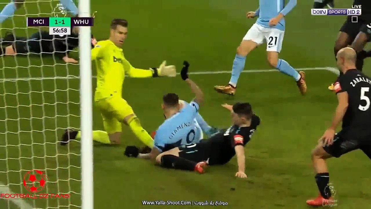 أهداف مبارة ماانشِستر سييتي (2-1)وااسَت هَاام -تعليق عربي -شاشة كاملة HD