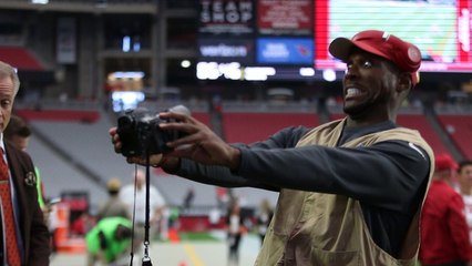 Patrick Peterson channels his inner cameraman pregame