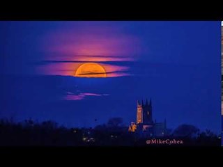 Spectacular Supermoon Sets Over Rhode Island School Chapel