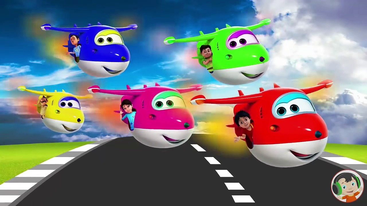 Shiva and Super Wings VS Subway Surfers Finger Family Song - Learn Colors for Kids and Toddlers