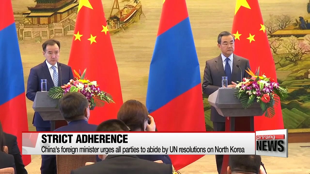 China's foreign minister urges all parties to abide by UN sanctions on North Korea