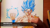 Drawing Goku Ascended Super Saiyan Blue | VS Yair Sasson Art / DibujAme Un / MulaDraws