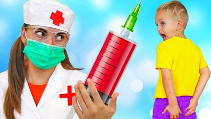 Funny Kids Playing Doctor Family Fun Pretend Play Baby Song Nursery Rhymes for Children