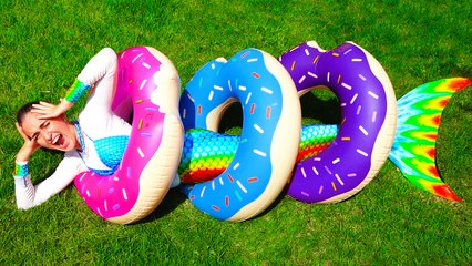 Funny Kids & Pretty Mermaid! Giant Candy for Kids Family Fun Johny Johny Song