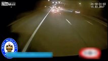 Truck Slams Into Cars...Front And Rear Vision