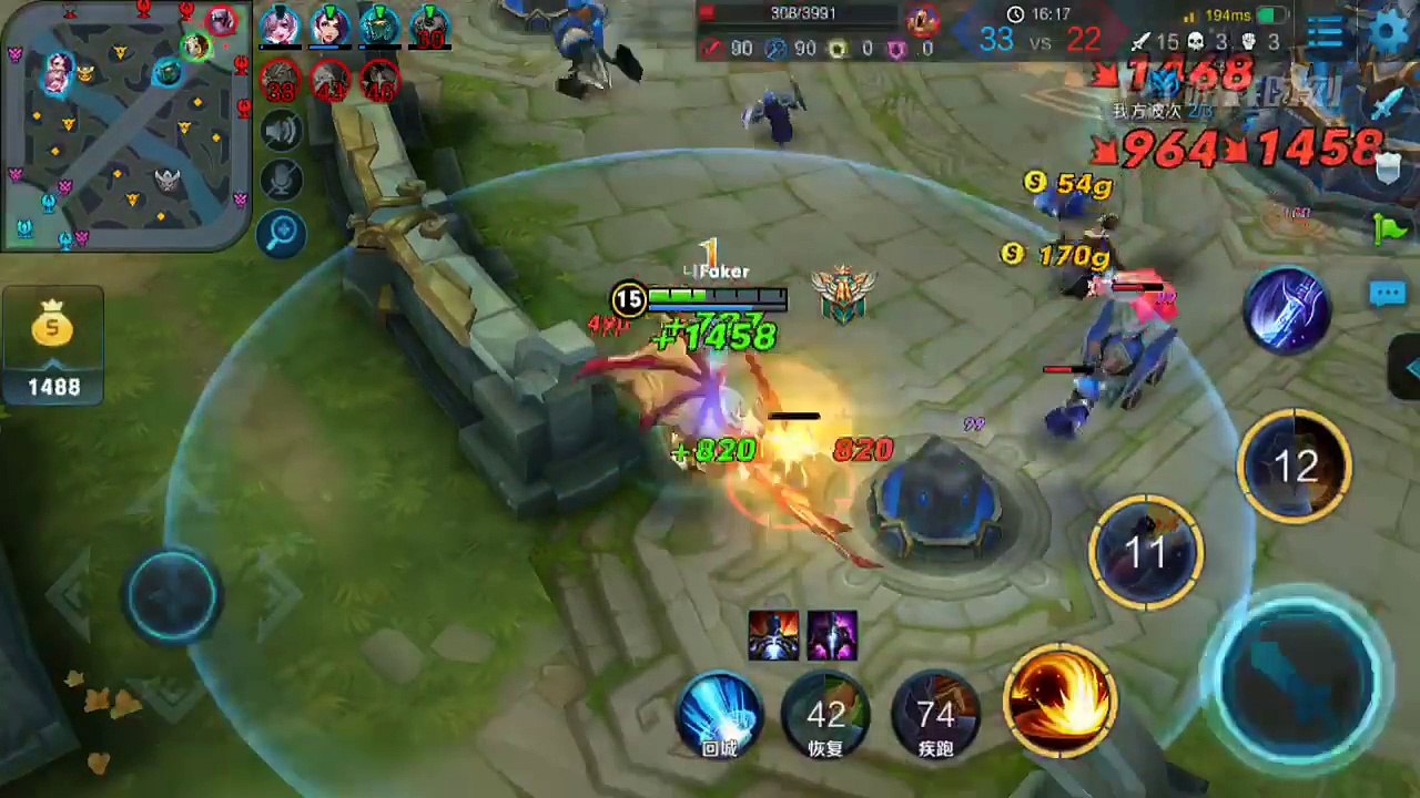 【王者荣耀】疯狂吸血鬼鲁班七号，100%吸血出装玩法1vs5就是打不死，露娜，高渐离笑喷 搞笑视频 高清#9