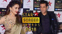 Madhuri Dixit & Salman Khan At Star Screen Awards 2018