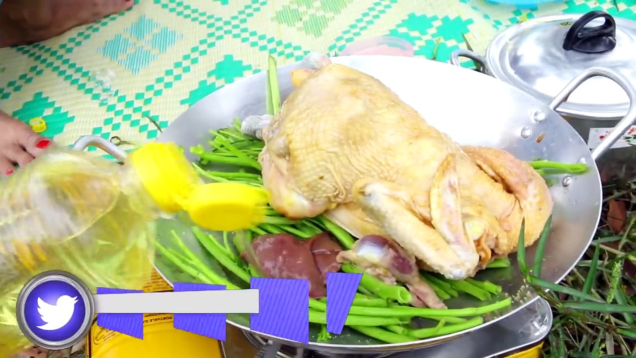 Village Food Factory - Babe Girl Cook Chicken with COCA-COLA - How to Cook Chicken with COCA-COLA