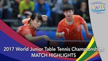 2017 World Junior Championships Highlights: Shi Xunyao/Sun Yingsha vs Wang Manyu/Qian Tianyi (Final)