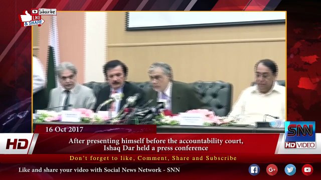 After presenting himself before the NAB, Ishaq Dar held a press conference