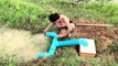 Smart Girl Using Amazing PVC Plastic Pipes Deep Holes Fishing Trap Catch A lot of Fishes
