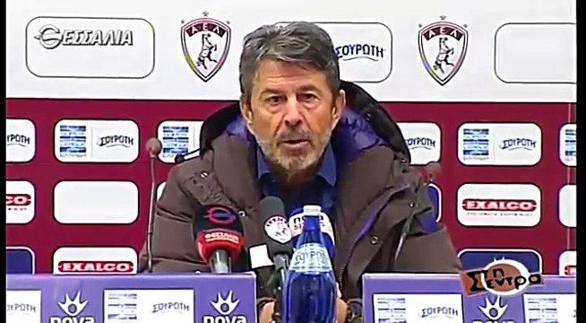13η ΑΕΛ-Πας Γιάννινα 1-1 2017-18 Συνέντευξη τύπου (Στη σέντρα-Τv thessalia