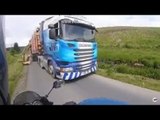 Lorry nearly drops logs on motorcyclist | Motorbike Monday