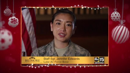 Staff Sgt. Jennifer Edwards thanks Arizona for support